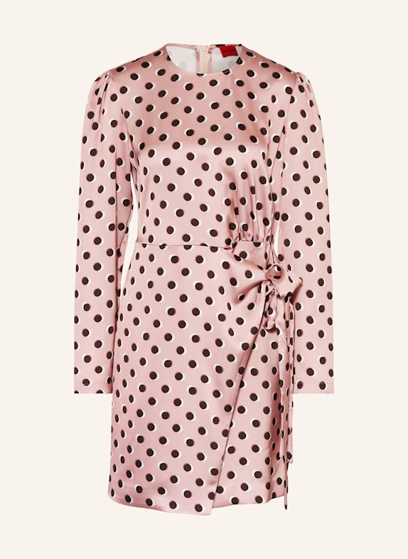 HUGO Satinkleid KEYATA ROSÉ/ SCHWARZ/ WEISS