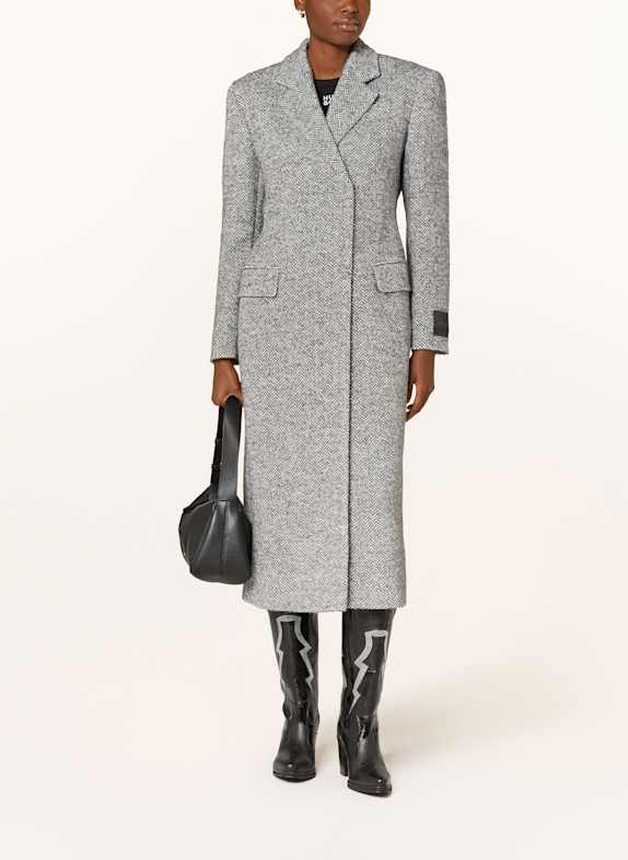 HUGO MAJESA coat WHITE/ GRAY