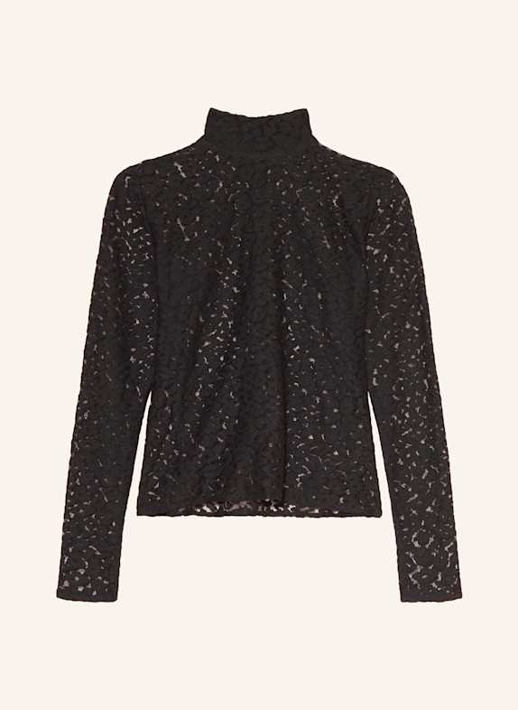 SUNCOO Long sleeve shirt LORENA in mesh BLACK