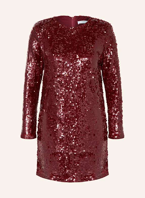 SUNCOO Cocktailkleid CARLOTA mit Pailletten DUNKELROT
