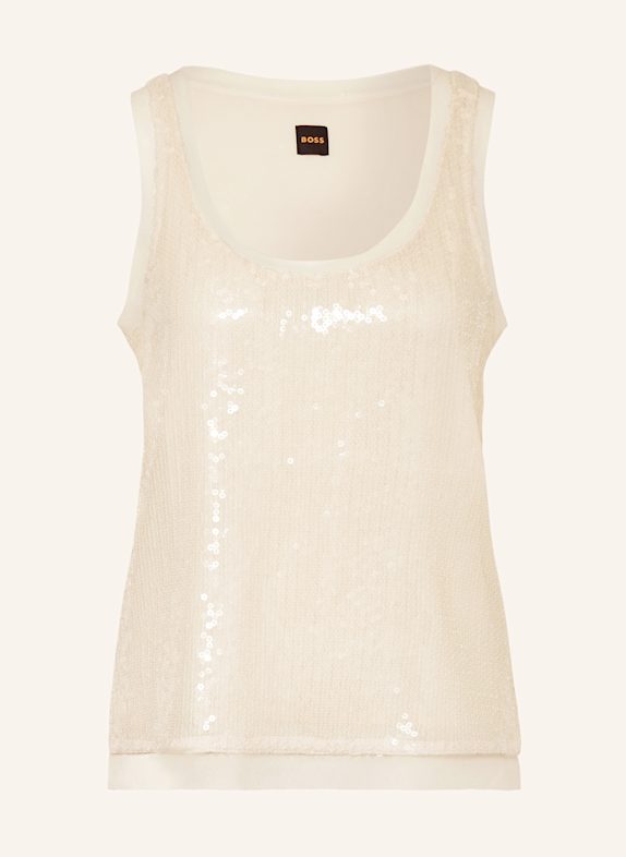 BOSS Top ILLETTES mit Pailletten HELLORANGE