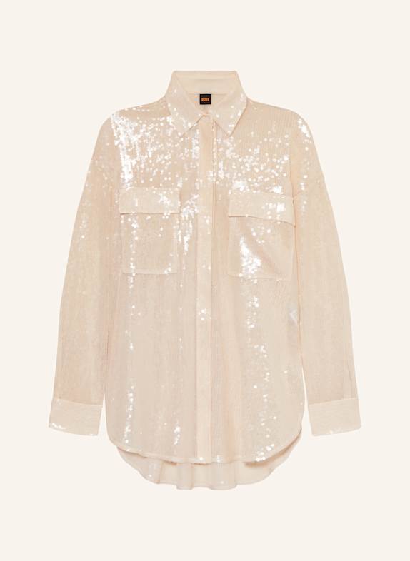 BOSS BALLETS shirt blouse with sequins LIGHT ORANGE