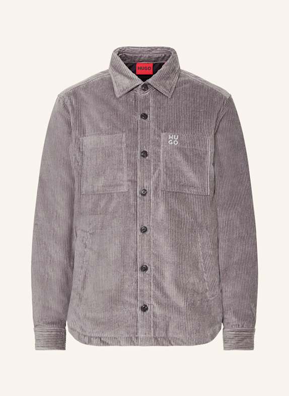 HUGO Overjacket EGRISO aus Cord GRAU