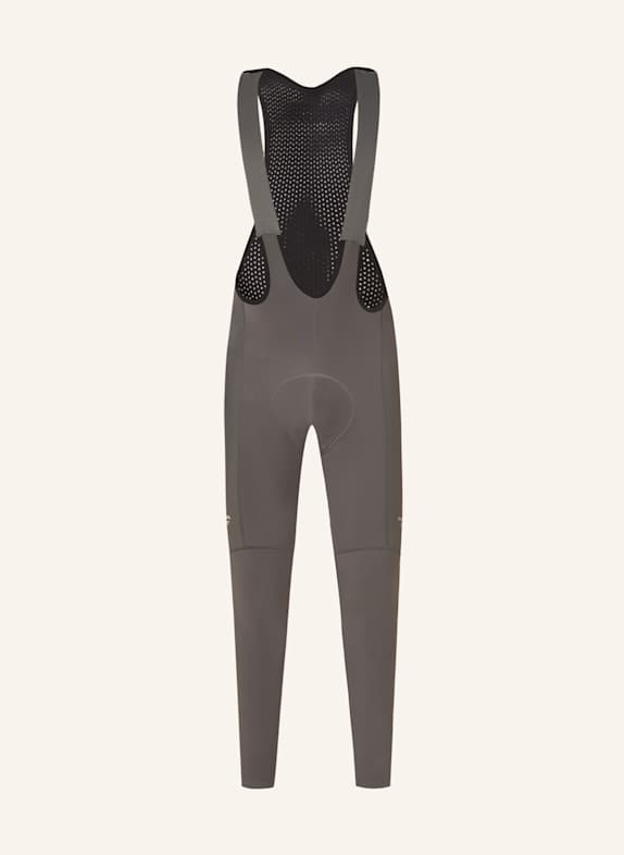 PAS NORMAL STUDIOS Radhose ESSENTIAL THERMAL mit Trägern und gepolstertem Einsatz GRAU/ SCHWARZ