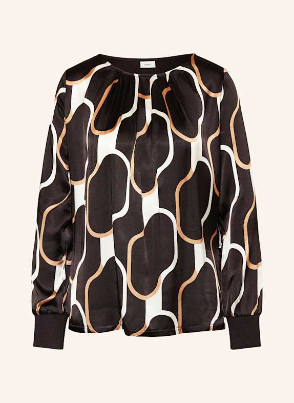 s.Oliveuro; für Neukunden Blusenshirt DUNKELBRAUN/ WEISS/ HELLBRAUN