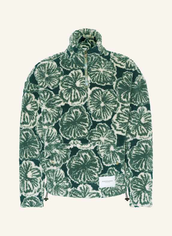 SCOTCH & SODA Anorak jacket made of teddy fleece DARK GREEN/ ECRU