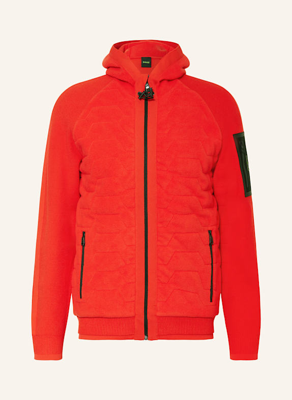 BOSS Sweatjacke MARTIC in Materialmix ROT
