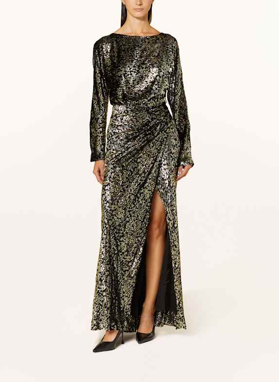 SIMKHAI Abendkleid ANGELIQUE SCHWARZ / GOLD