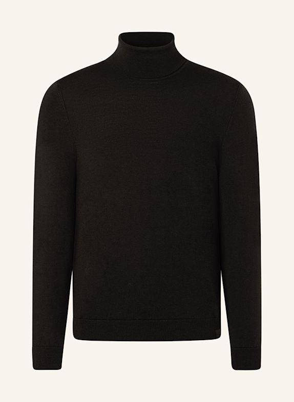 MAERZ MUENCHEN Rollkragenpullover aus Merinowolle SCHWARZ