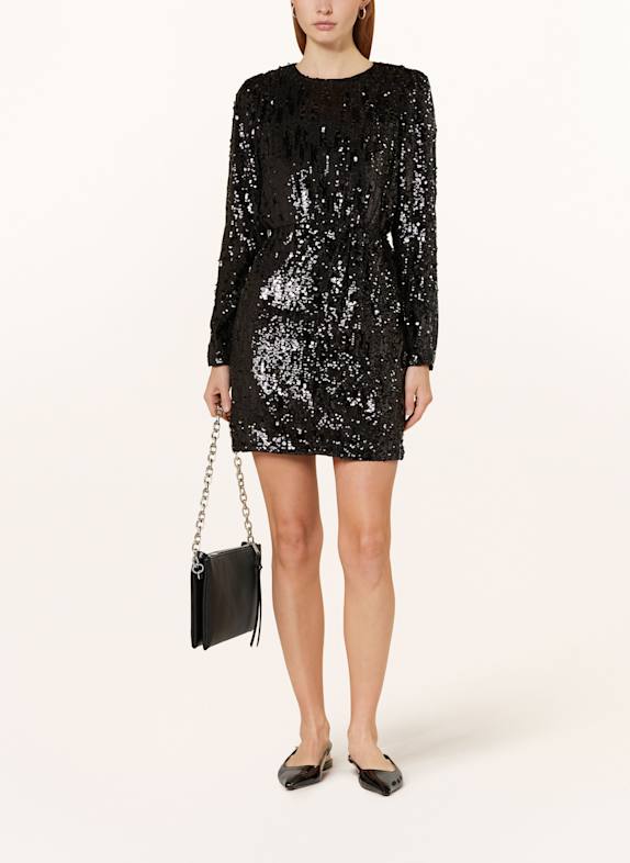 SELECTED Femme Cocktailkleid mit Pailletten SCHWARZ