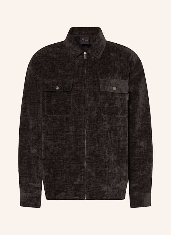 DAILY PAPER HAKIM velvet overshirt BLACK