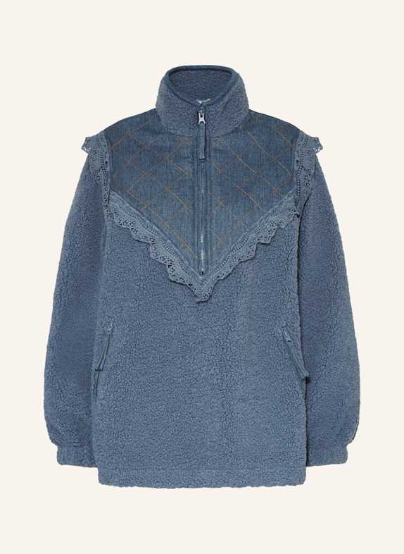 lollys laundry Troyer FAILL im Materialmix BLAUGRAU