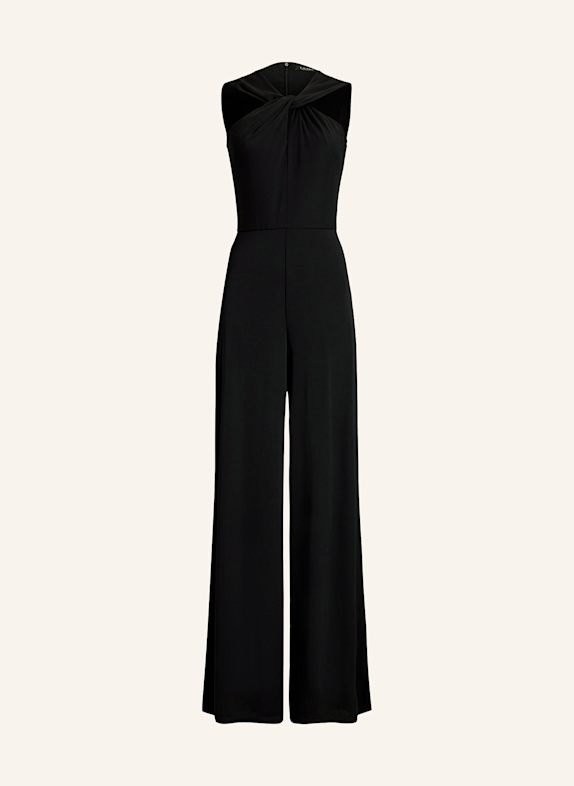 LAUREN RALPH LAUREN Jersey-Jumpsuit mit Schmucksteinen SCHWARZ