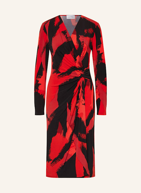 Joseph Ribkoff Jerseykleid in Wickeloptik SCHWARZ/ ROT