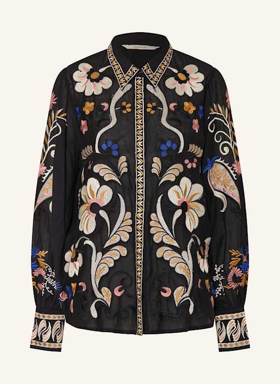 summum woman Shirt blouse BLACK/ CREAM/ BLUE