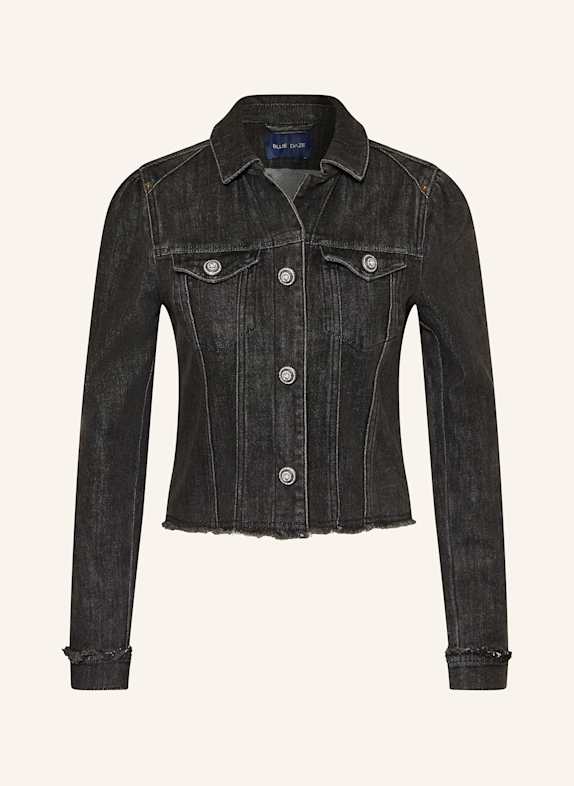 summum woman Cropped denim jacket with decorative gems BLACK