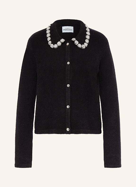 FrogBox Strickjacke mit Schmucksteinen SCHWARZ
