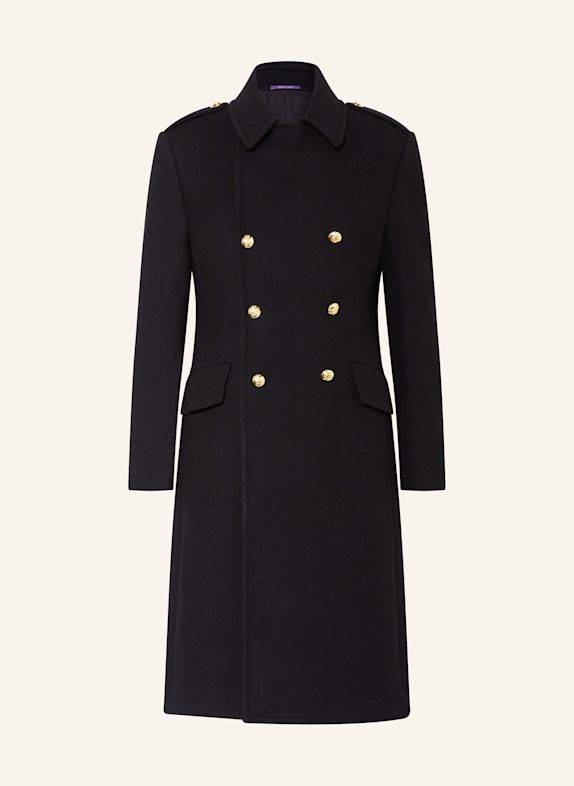 RALPH LAUREN PURPLE LABEL Wollmantel SCHWARZ