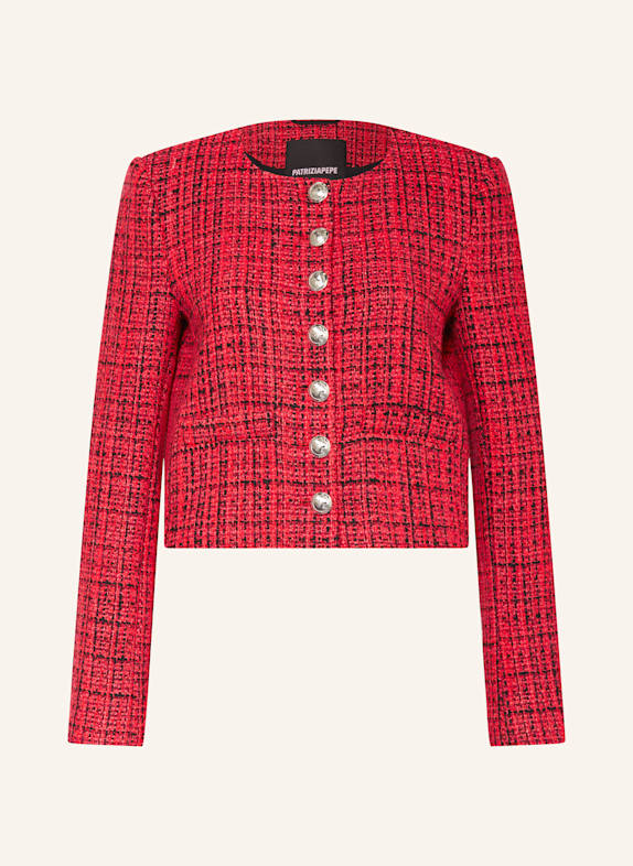 PATRIZIA PEPE Kastenjacke ROT/ SCHWARZ