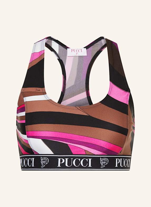 PUCCI Cropped top BROWN/ PINK/ BLACK