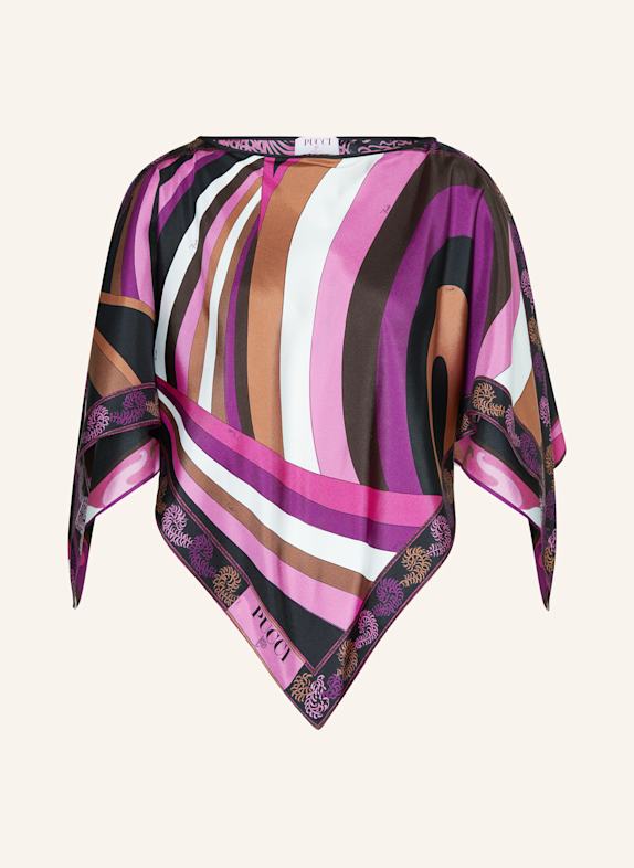PUCCI Seidenponcho LILA/ WEISS/ PINK