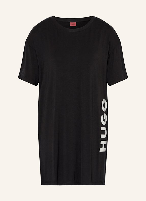 HUGO Nightgown BLACK/ SILVER