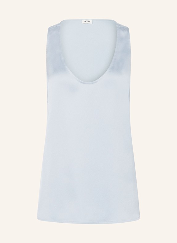 DRYKORN Blusenshirt AMINAH aus Satin HELLBLAU