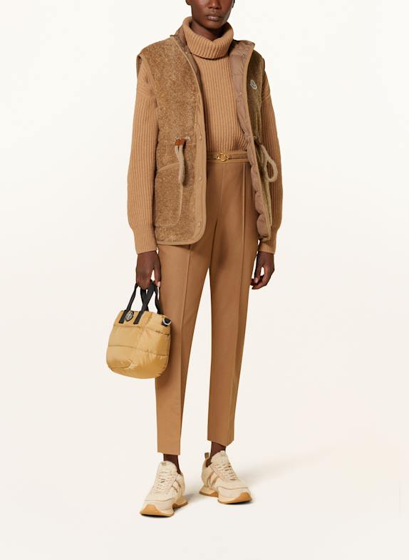 MONCLER Doudoune sans rembourrage BOST avec fourrure synthétique COGNAC