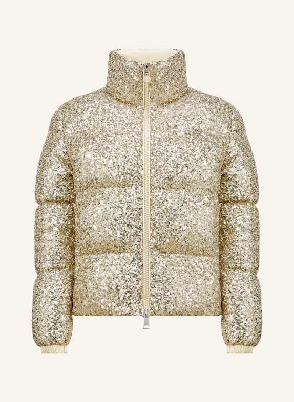 MONCLER Kurtka puchowa ANTERNES z cekinami BIAŁOZŁOTY