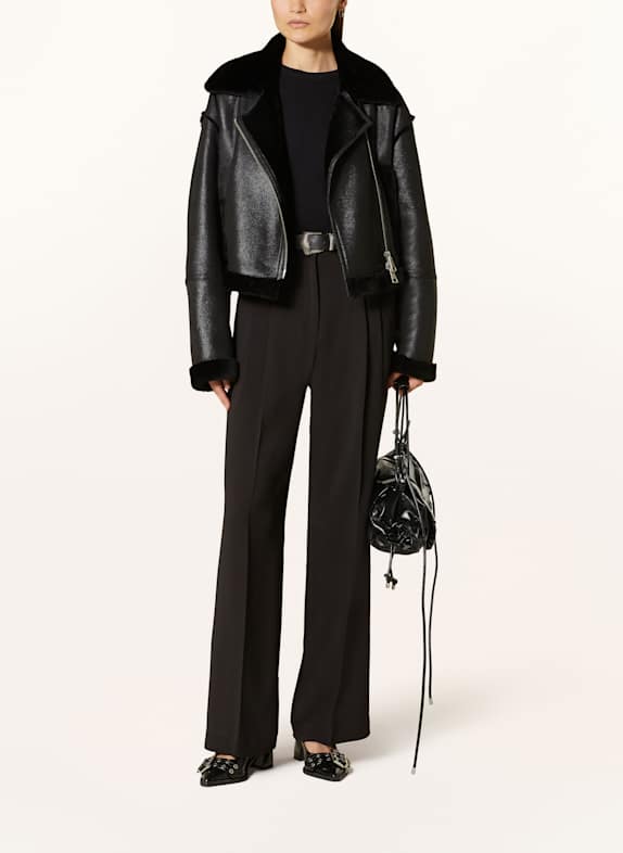 MRS & HUGS Cropped-Lederjacke SCHWARZ