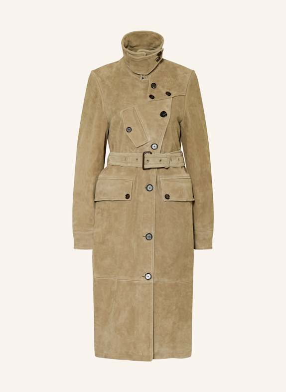 BELSTAFF Trench coat made of leather TAUPE