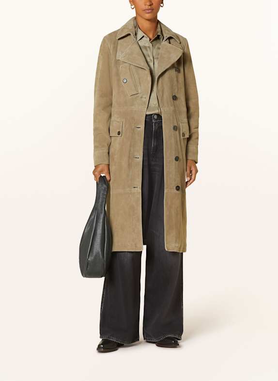 BELSTAFF Trenchcoat aus Leder TAUPE
