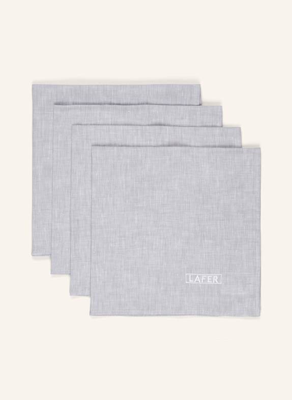 JOHANN LAFER EDITION 4er-Set Stoffservietten aus Leinen GRAU