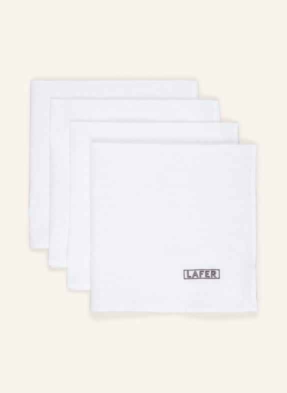 JOHANN LAFER EDITION 4er-Set Stoffservietten aus Leinen WEISS