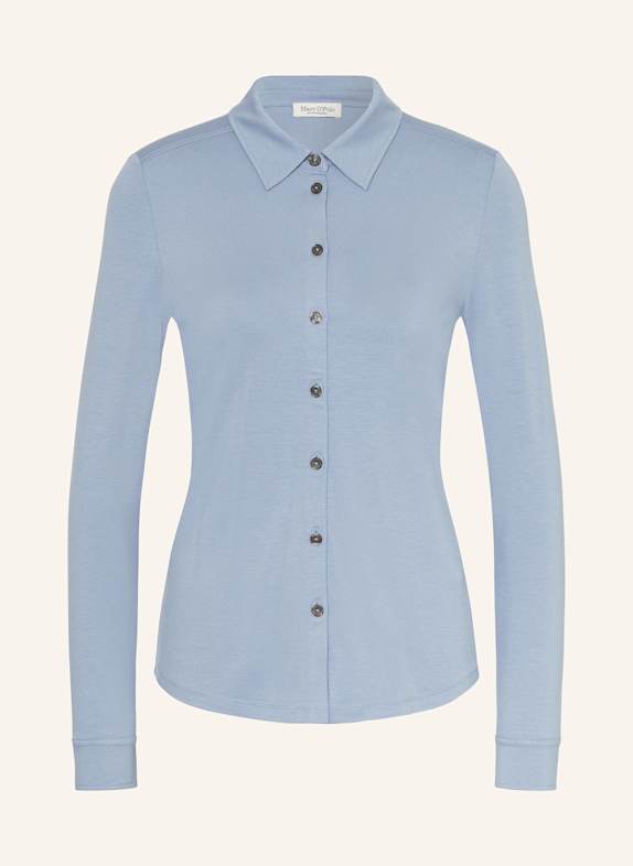 Marc O'Polo Hemdbluse aus Jersey HELLBLAU