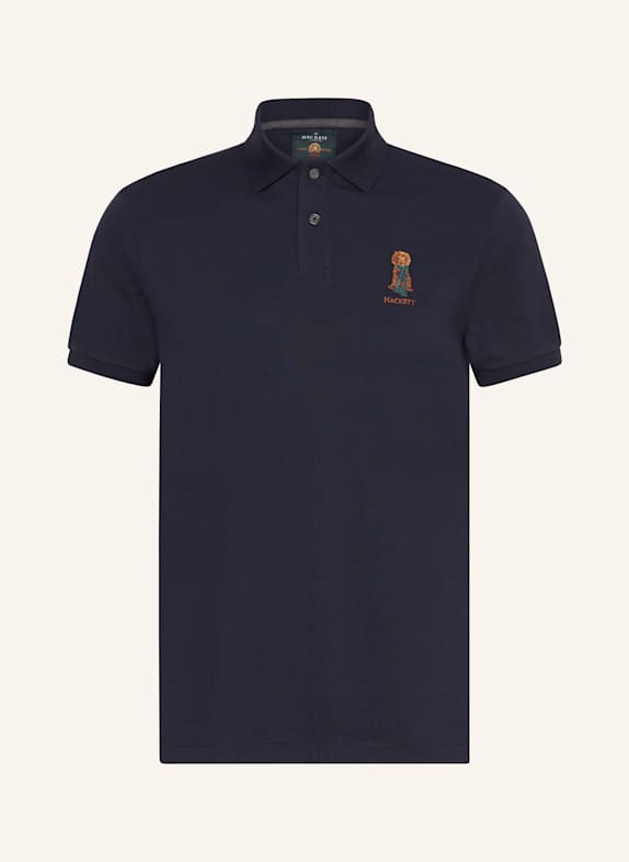 HACKETT LONDON Polokošile z piké Classic Fit TMAVĚ MODRÁ