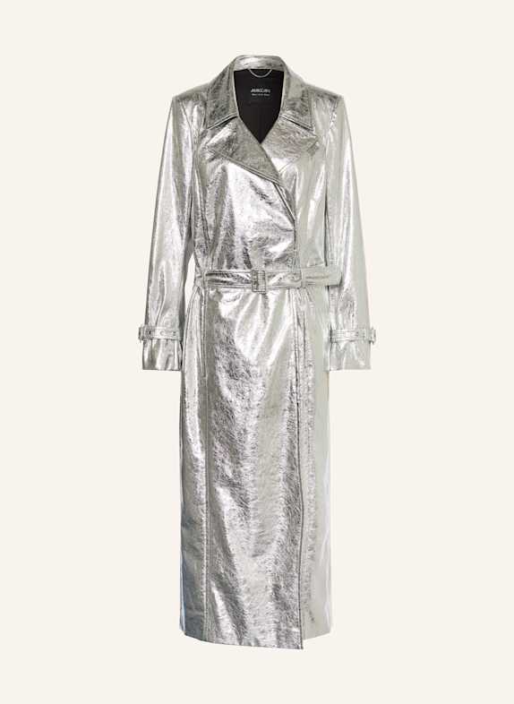 MARC CAIN Trenchcoat in Lederoptik 800 silver