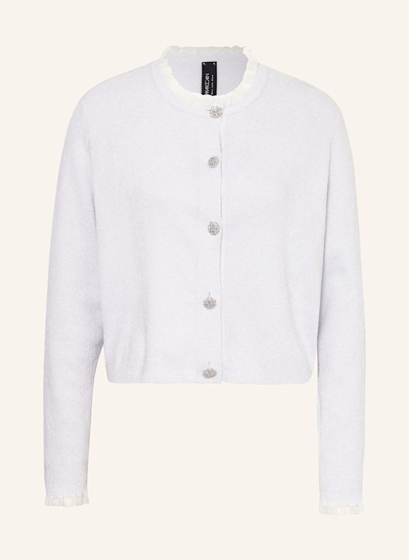 MARC CAIN Strickjacke mit Glitzergarn 800 silver