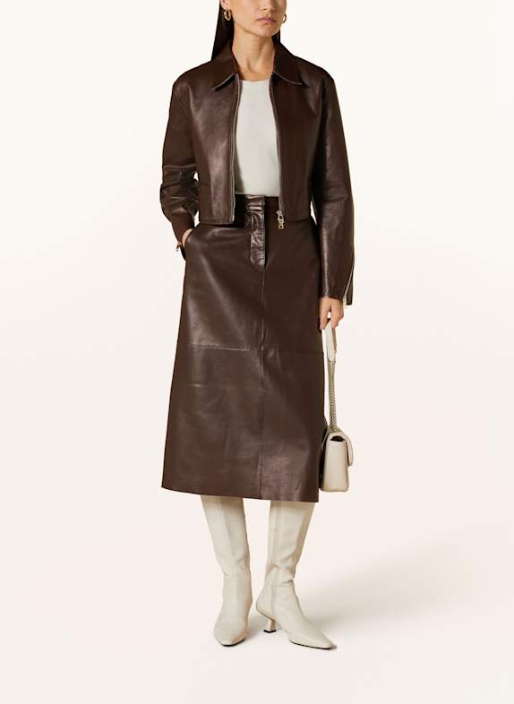 MARC CAIN Lederjacke 699 dark wood