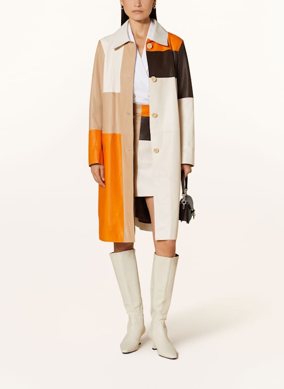 MARC CAIN Ledermantel 445 bright pumpkin