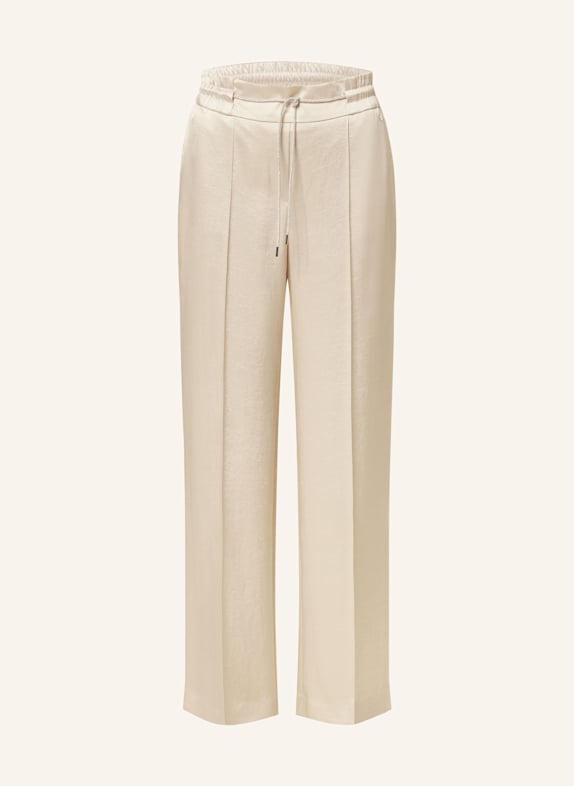 MARC CAIN Marlenehose aus Satin mit Schmucksteinen 127 deep pearl