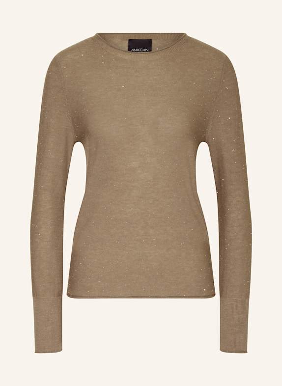 MARC CAIN Pullover mit Pailletten 581 sage powder