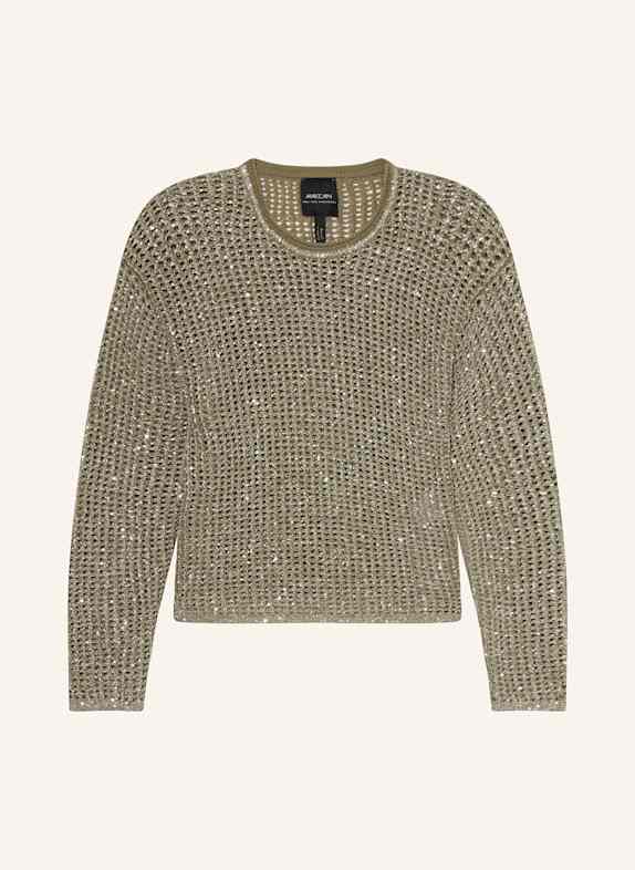 MARC CAIN Pullover mit Pailletten 581 sage powder