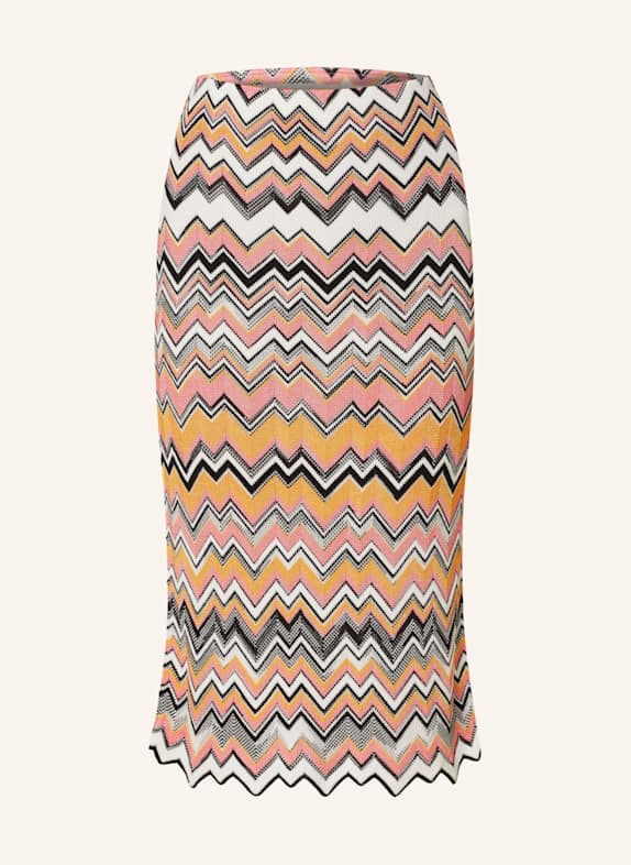 MARC CAIN Strickrock WEISS/ ORANGE/ SCHWARZ