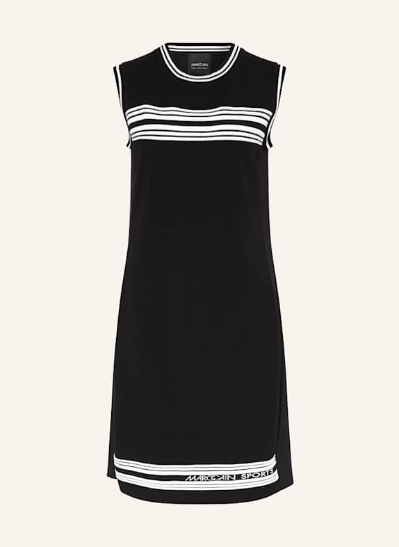 MARC CAIN Sweatkleid im Materialmix 910 black and white