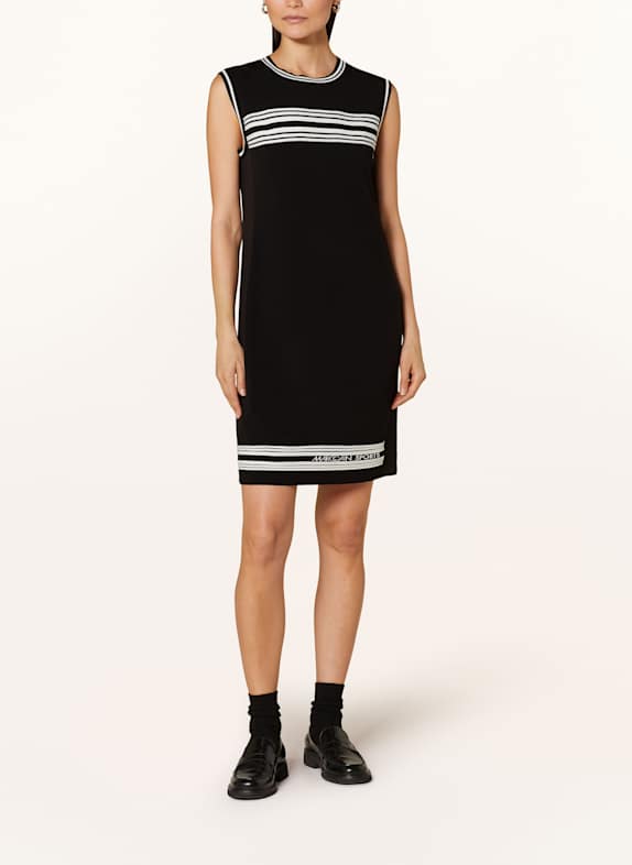 MARC CAIN Sweatkleid im Materialmix 910 black and white
