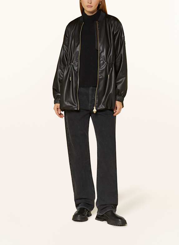 BARBOUR INTERNATIONAL Jacke RILEY in Lederoptik SCHWARZ