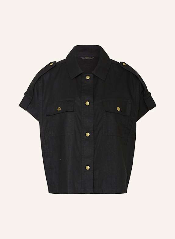 BARBOUR INTERNATIONAL Bluzka bez rękawów PRIYA z lnem CZARNY