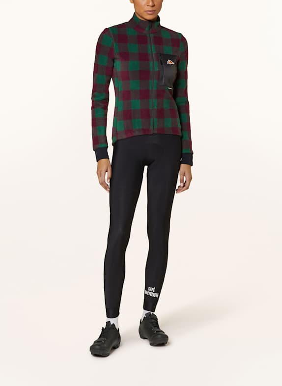CAFÉ DU CYCLISTE Fietsjersey SOLANGE GROEN / DONKERROOD