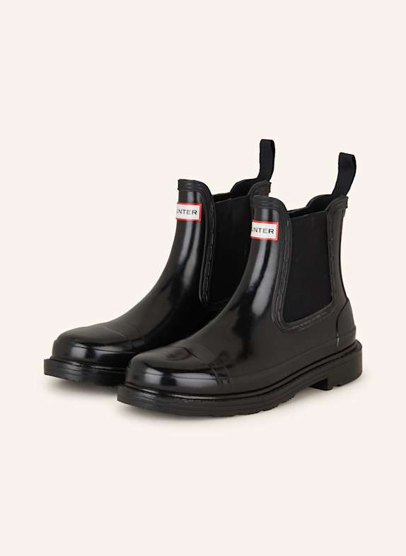 HUNTER Chelsea-Boots COMMANDO GLOSS SCHWARZ